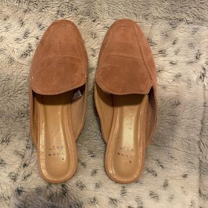 A new day blush pink suede mules